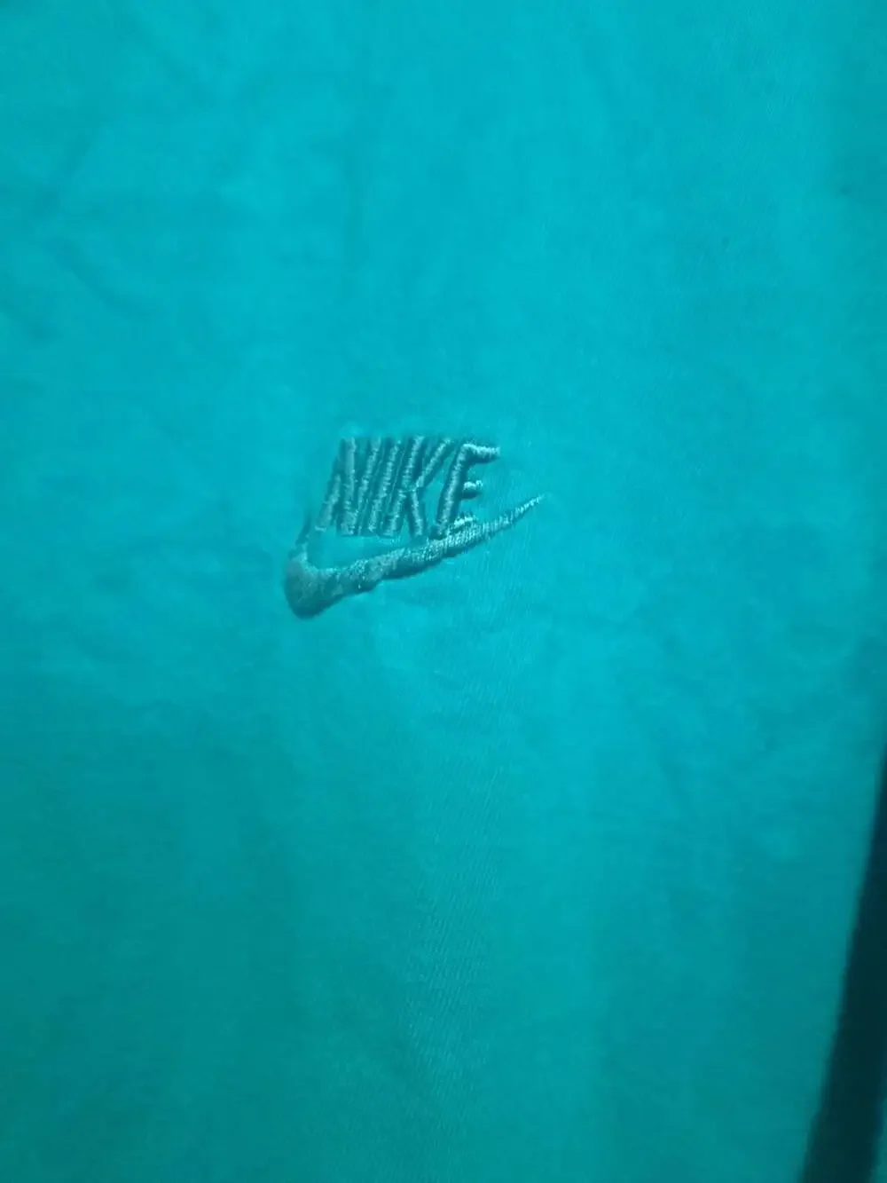 Vintage 90s Nike Embroidered Swoosh Teal T-Shirt Made in USA